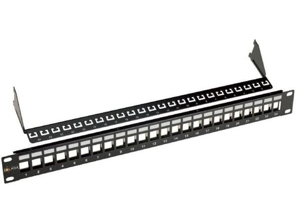 Solarix SX24M-0-STP-BK-UNI - Koblingspanel - svart - 1U - 24 porter