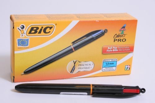 BIC 902129, Svart, Blå, Grön, Röd, 12 styck, Medium