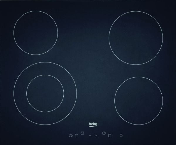 Beko HIC64401 - Keramisk komfyrtopp - 4 plater - Nisje - bredde: 56 cm - dybde: 49 cm - uten ramme - svart