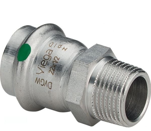 VIEGA Inox overgang ¾"x28mm Inox, rustfri stål, muffe/nippel, SC-Contur