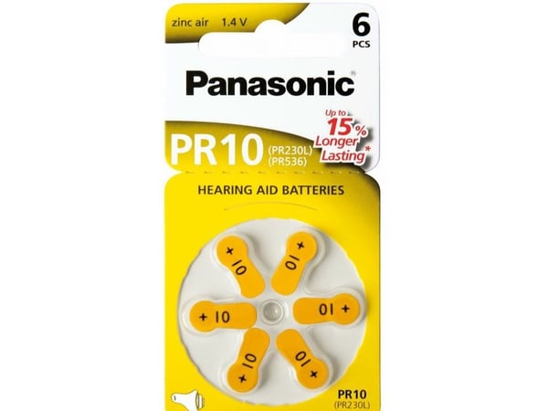 Panasonic - Akku 6 x PR10 - Sinkki-ilma - hopea