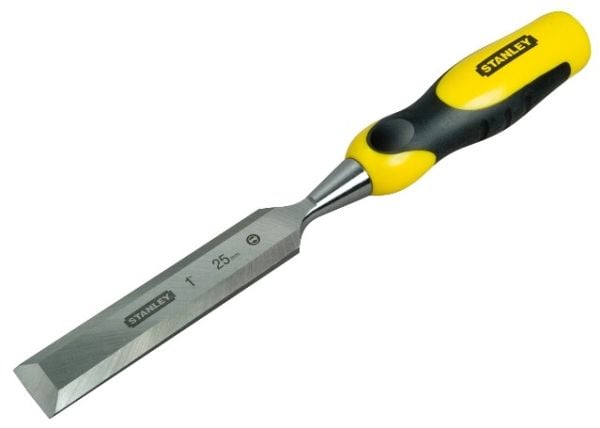 Stanley 0-16-880, Bred meisel, Meisel skjær, Stål, Sort, Gult, Ergonomisk, 25 mm