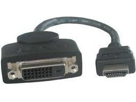 Lindy 41227, 0,2 m, DVI-D, HDMI, Hunstik - Hanstik, Sort