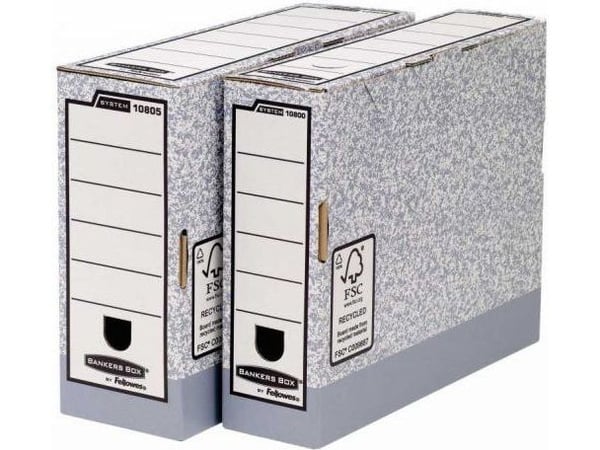 Bankers Box System - Boksfil - bokryggbredde: 80 mm - for A4 (210 x 297 mm) - grå