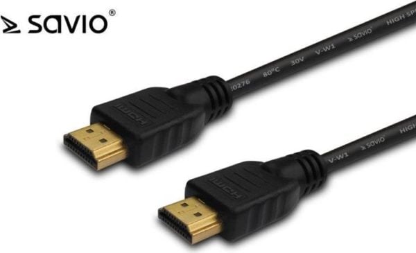 Savio CL-121, 1,8 m, HDMI-tyyppi A (vakio), HDMI-tyyppi A (vakio), 3D, Äänen paluukanava (ARC), Musta