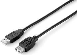 Equip 128851, 3 m, USB A, USB A, USB 2.0, Hankjønn/hunkjønn, Sort