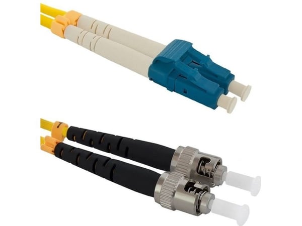 Qoltec - Koblingskabel - LC/UPC-enkeltmodus (hann) til ST/UPC-enkeltmodus (hann) - 2 m - fiberoptisk - dupleks - 9 / 125 micron - halogenfri - gul