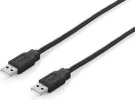 Equip 128871, 3 m, USB A, USB A, USB 2.0, Hankjønn/hankjønn, Sort