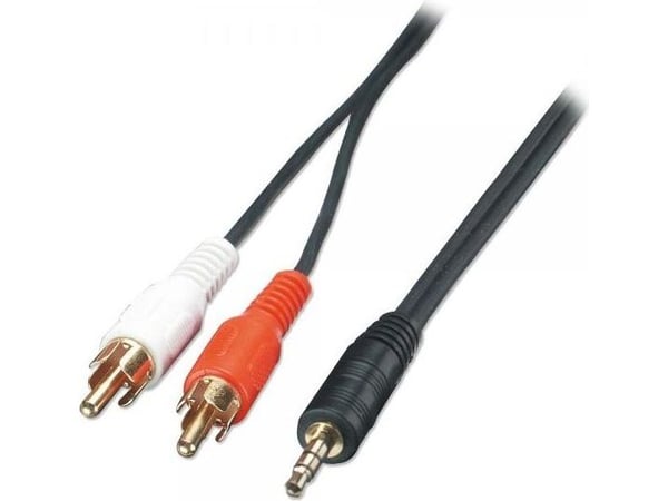Lindy 35682, 2 x RCA, Hankjønn, 3.5mm, Hankjønn, 3 m, Svart