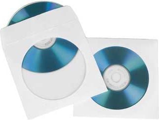 Hama CD Paper Sleeves, white, 100 pcs/Pack, 1 levyt, Valkoinen, Paperi, 190 mm, 135 mm, 45 mm