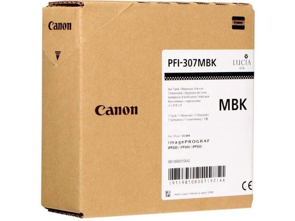 Canon PFI-307MBK, Musta, Väriainepohjainen muste, 330 ml