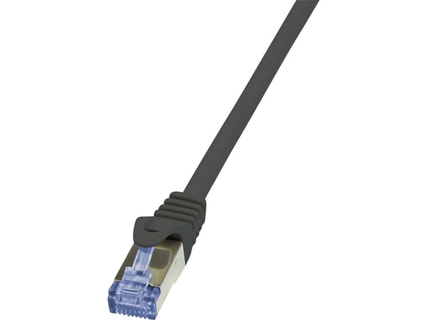 LogiLink Cat6a S/FTP, 1m, 1 m, Cat6a, S/FTP (S-STP), RJ-45, RJ-45, Sort