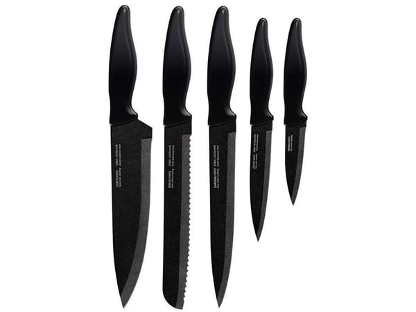 MPM sett med 5 kniver i sort blokk Smile SNS 3 (MPMAK00955)