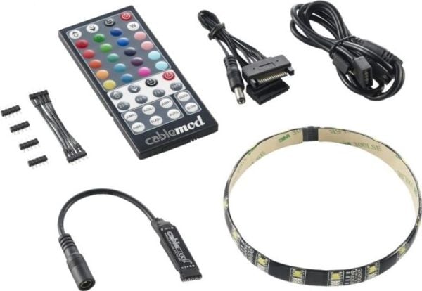 CableMod WideBeam Hybrid LED Kit - Belysning för systemkabinett (LED) - vit, RGB - 30 cm
