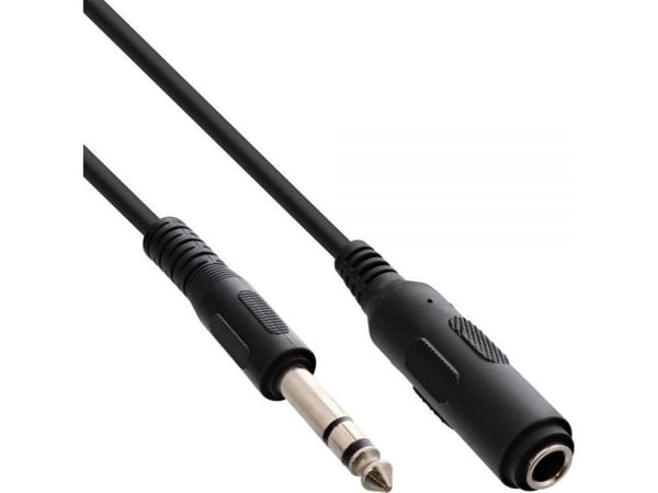 InLine 99935A, 6.35mm, urosliitin, 6.35mm, naarasliitin, 5 m, musta