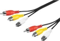 Goobay 50381, 2 m, 3 x RCA, 3 x RCA, Hankjønn, Hankjønn, Rød, Hvit, Gult