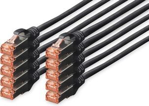 Digitus DK-1644-050-BL-10, 5 m, Cat6, S/FTP (S-STP), RJ-45, RJ-45, Musta