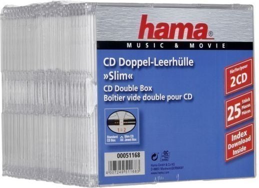 Hama 00051168, Slimline-kotelo, 2 levyt, Läpinäkyvä, Polystyreeni, 120 mm, 125 mm