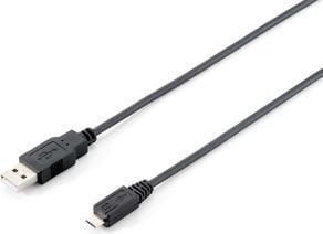 Equip 128594, 1 m, USB A, Micro-USB B, USB 2.0, Hankjønn/hankjønn, Sort
