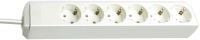 Brennenstuhl Eco-Line, 6 AC-pistorasia(a), Tyyppi H, Valkoinen, 1,5 m, 330 mm