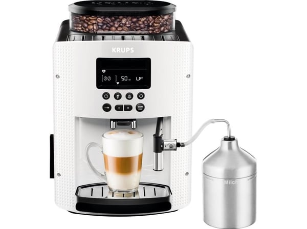 Krups EA 8161, Espressomaskin, 1,8 l, Kaffe bønner, Malt kaffe, Innebygd kaffekvern, 1450 W, Hvit