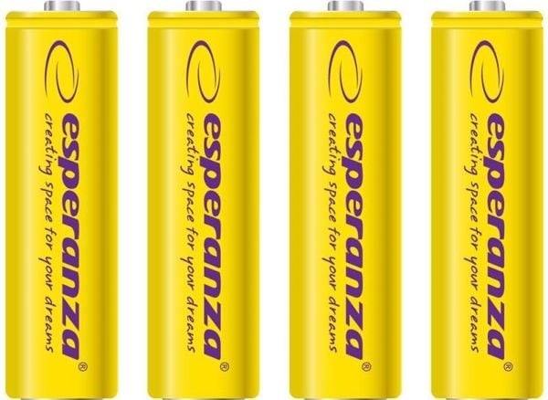 Esperanza - Paristot 4 x AA-tyyppi - NiMH - 2000 mAh - gul
