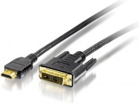 Equip 119325, 5 m, HDMI, DVI-D, Hanstik, Hanstik, Kultainen