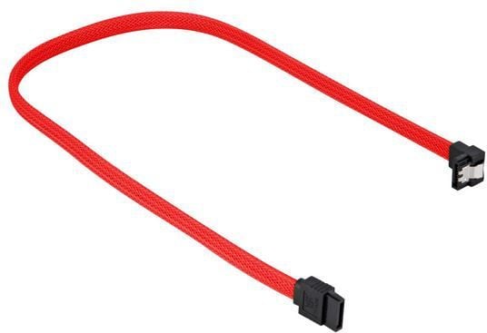 Sharkoon - SATA-kabel - Serial ATA 150/300/600 - SATA (hunn) til SATA (hunn) - 60 cm - låst, 90° kontakt - rød