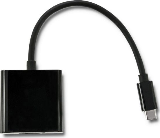 Qoltec - Video adapter - USB-C hann til HDMI hunn - 23 cm - svart - 4K-støtte