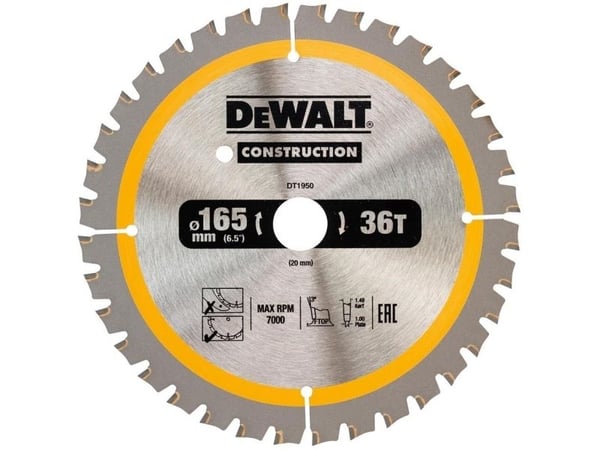 Dewalt pyörösaha 165x20mmx36z - DT1950-QZ - DT1950-QZ
