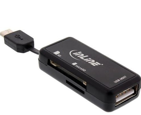 InLine 66776, MMC, MicroSD (TransFlash), MicroSDHC, SD, SDHC, SDXC, Sort, 2 TB, USB 2.0, 16 g, 1 stykker