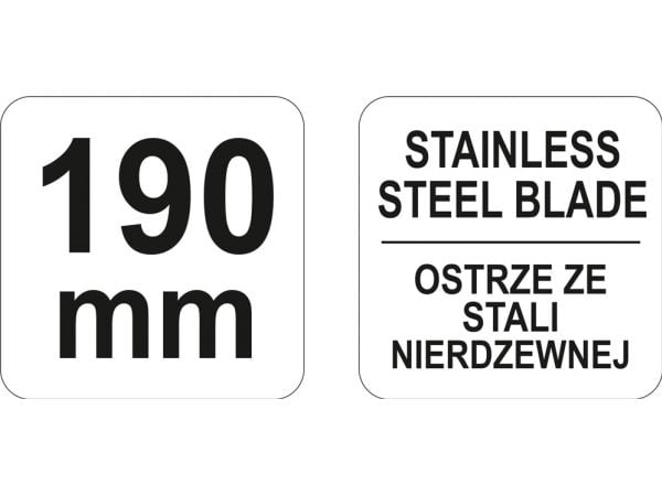 Yato YT-19764, 190 mm, Rustfritt stål, Sort, Oransje