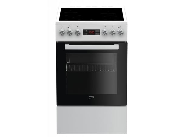 Beko FSM 57300 GW, Frittstående komfyr, Hvit, Rotasjon, Berøringskontroll, Front, Elektronisk, LED