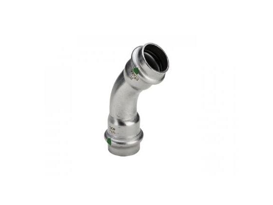VIEGA Inox bøjning 45 grader 42 mmInox, rustfri stålmuffe/muffe, SC-Contur