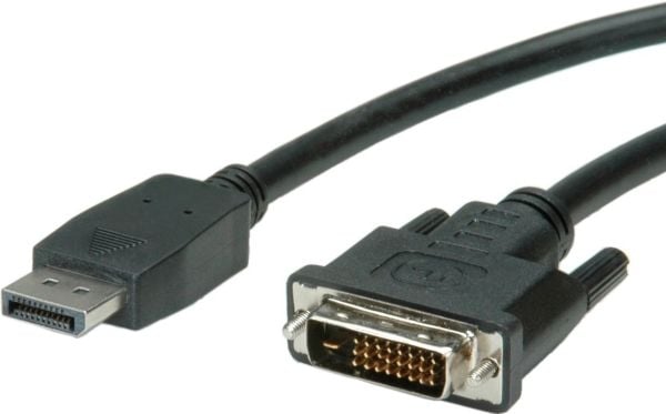Value 11.99.5613, 1 m, DisplayPort, DVI-D, Hankjønn, Hankjønn, Sort