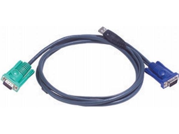 ATEN 2L-5202U - Tangentbords-/video-/muskabel - USB, HD-15 (VGA) (hane) till USB, HD-15 (VGA) (hane) - 1.8 m - för KVM on the NET CS1708, CS1716; M...