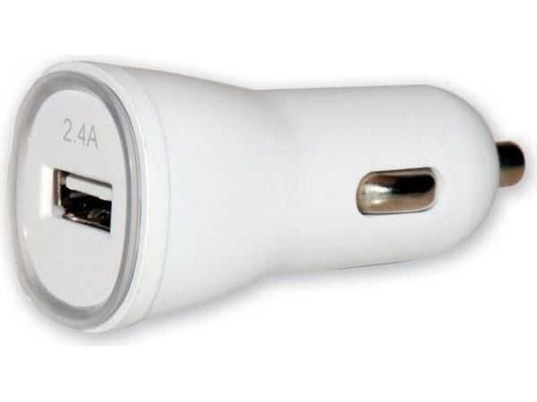 Techly USB - Auto 5V/2.4A, Automatisk, Cigartenner/lighter, 5 V, 2,4 A, Hvit