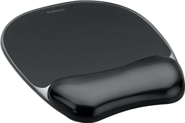 Fellowes Gel Crystals - Musematte med håndleddsstøtte - svart