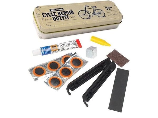 Weldtite vintage sykkel reparasjonssett i metallboks (Vintage Cycle Repair Outfit Tin)