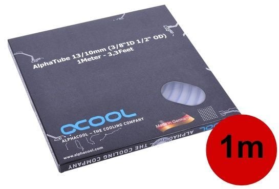 Alphacool 18530, Rør, Polyvinylklorid (PVC), Gjennomsiktig, 60 °C, 4 stang, 1,3 cm