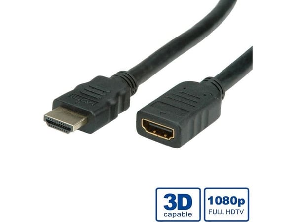 VALUE 11995576, 3 m, HDMI Type A (Standard), HDMI Type A (Standard), 1920 x 1080 piksler, 3D, Svart