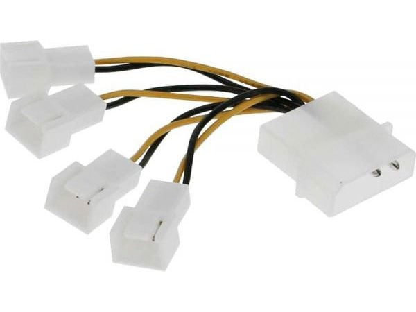 InLine 33341A, 0,05 m, 3-pin, Molex (4-pin), Flerfarget