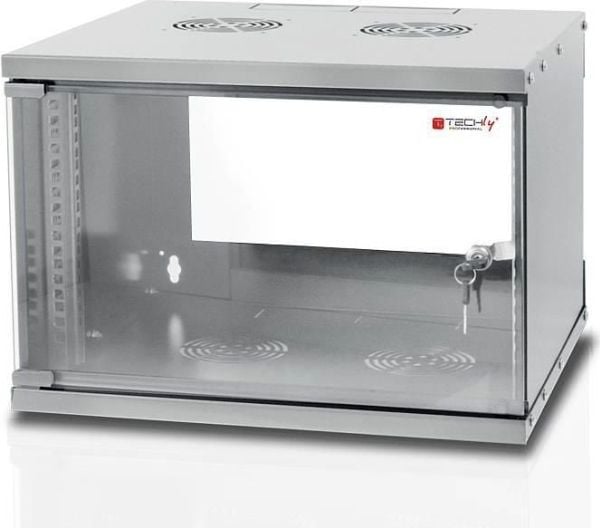 Techly I-CASE EL-1006G32, Veggmonterbar hylle, 6U, 50 kg, 11,7 kg, Grå
