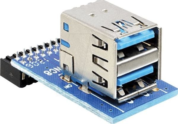 Delock USB 3.0 Pin Header - Intern-til-ekstern USB-adapter - 19-pins USB 3.0-plugg (hunn) til USB-type A (hunn)