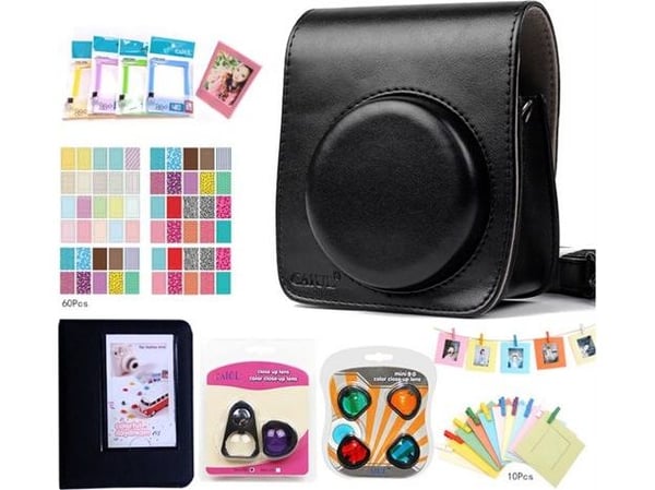 Caiul etui-sett 8-i-1 til Fujifilm Instax Mini 90: futeral + album + rammer + filtre