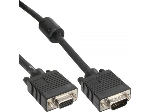 InLine 17701B, 1 m, VGA (D-Sub), VGA (D-Sub), Musta, uros-/naarasliitin
