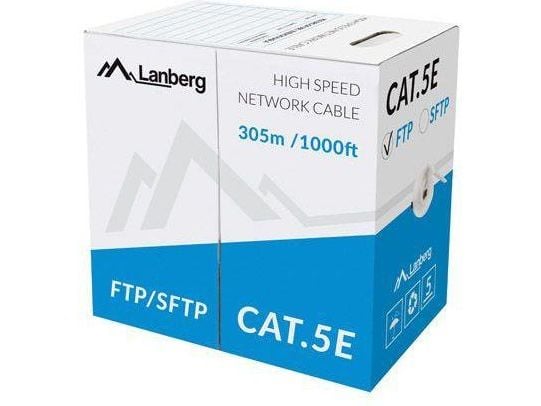 LANBERG LCF5-10CC-0305-S FTP solid cable CCA 100Mb/s 305m gray