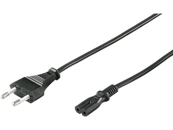 Strømkabel, sort, 1,8m, "ghettoblaster kabel"