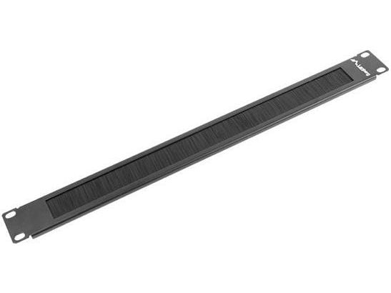 Lanberg - Stativbørstepanel - RAL 9004, svart - 1U - 19"
