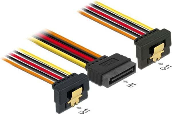 Delock - Strømkabel - SATA-strøm (hann) til SATA-strøm (hunn) - 3.3 / 5 / 12 V - 15 cm